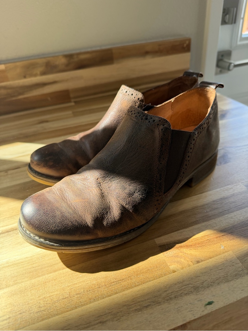 Josef Seibel Brown Leather Slip-On Shoes